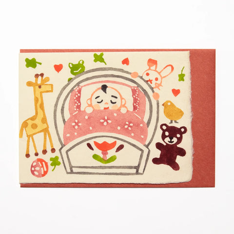 Handmade Greeting Card, Baby, Pink