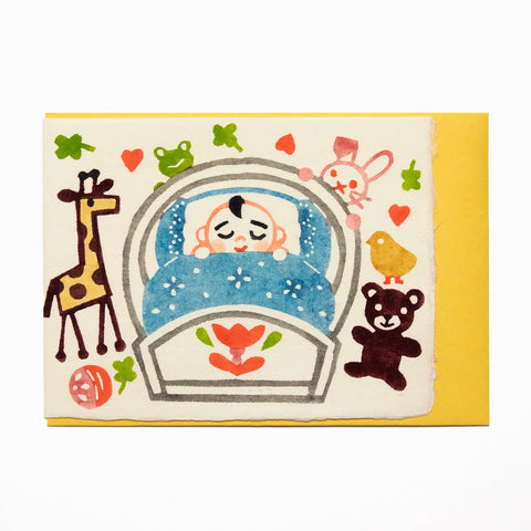 Handmade Greeting Card, Baby, Blue