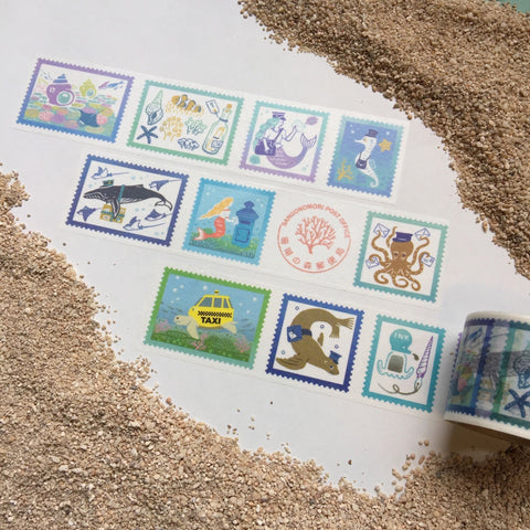 Coral Forest Post Office Stamp Washi Tape, Coral Reefs