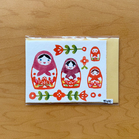 Handmade Greeting Card, Nesting Dolls