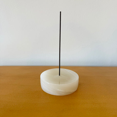 Marble Incense Holder, White