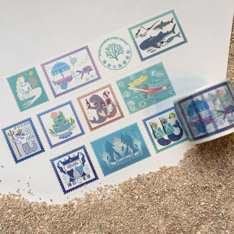 Coral Forest Post Office Stamp Washi Tape, Kingdom of the Sea