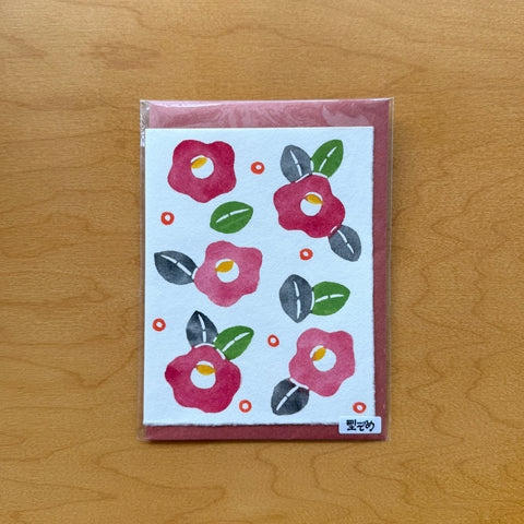Handmade Greeting Card, Camellias