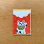 Handmade Greeting Card, Lucky Cat, Orange