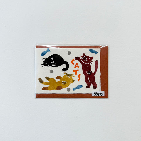 Handmade Mini Greeting Card, Cats