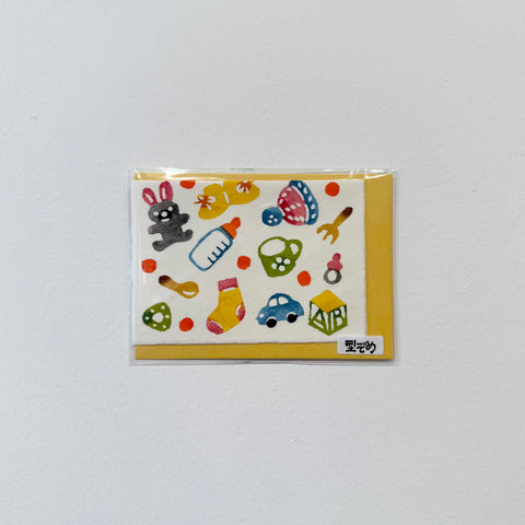 Handmade Mini Greeting Card, Baby Toys