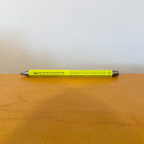 Days Aluminum Gel Ballpoint Pen–0.5mm Japanese Quick-Dry Ink, Neo Citron