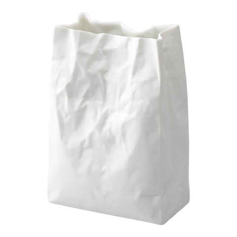 Crinkle Super Bag Vase #1, White