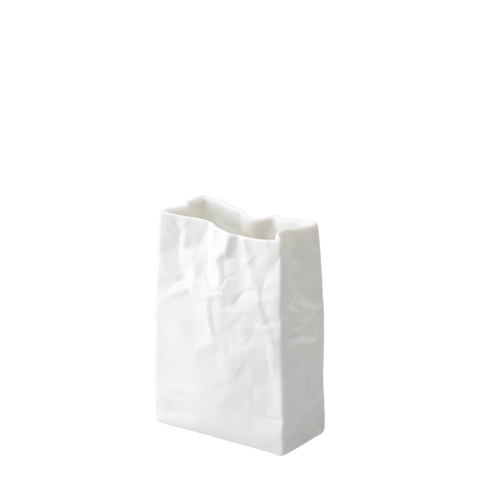 Crinkle Super Bag Vase #3, White